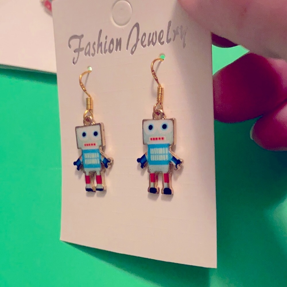 Robot earrings